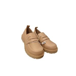 Zara Beige Leather Loafers